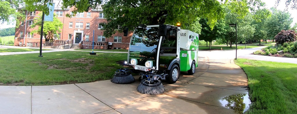 Dulevo D.zero2 Sweeping College Campus Pedestrian Sidewalk
