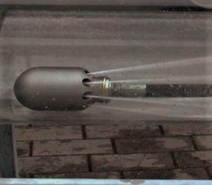 Jet Vac Sewer Nozzle in Pipe