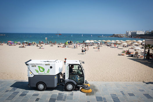Dulevo D.Zero2 Electric Street Sweeper at the beach