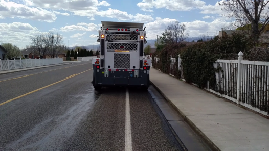 Global M4 CNG Street Sweeper Rear View