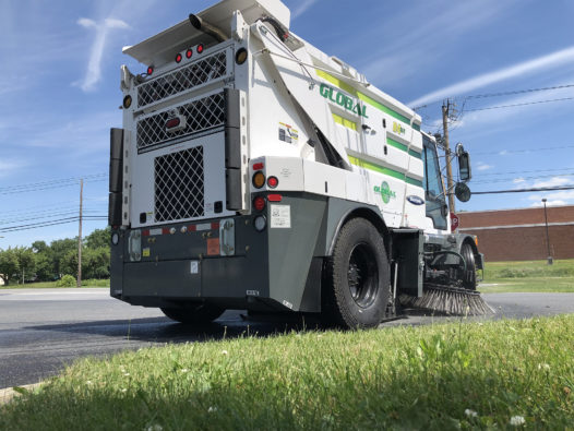 Global R4 Regenerative Air Street Sweeper Rear Angle