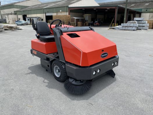 PowerBoss Atlas Sweeper in a shipping lot