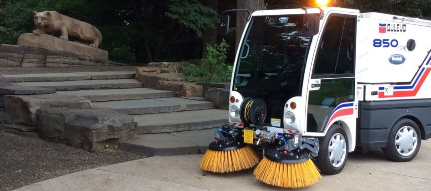 Dulevo 850 Mini Street Pedestrian Path Sweeper at Penn State Campus