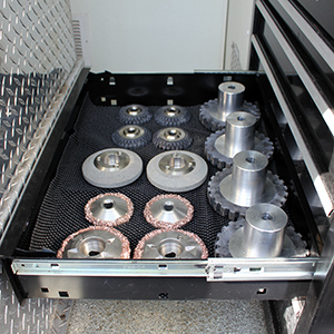 Custom Sewer Pipeline Inspection Van - Crawler Wheel Storage Drawer